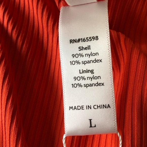 Andie Swim Asbury Rib One Piece Swimsuit Orange Sire Size Large - Picture 10 of 11